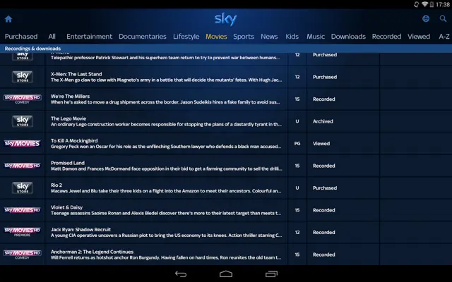 Sky+ android App screenshot 7